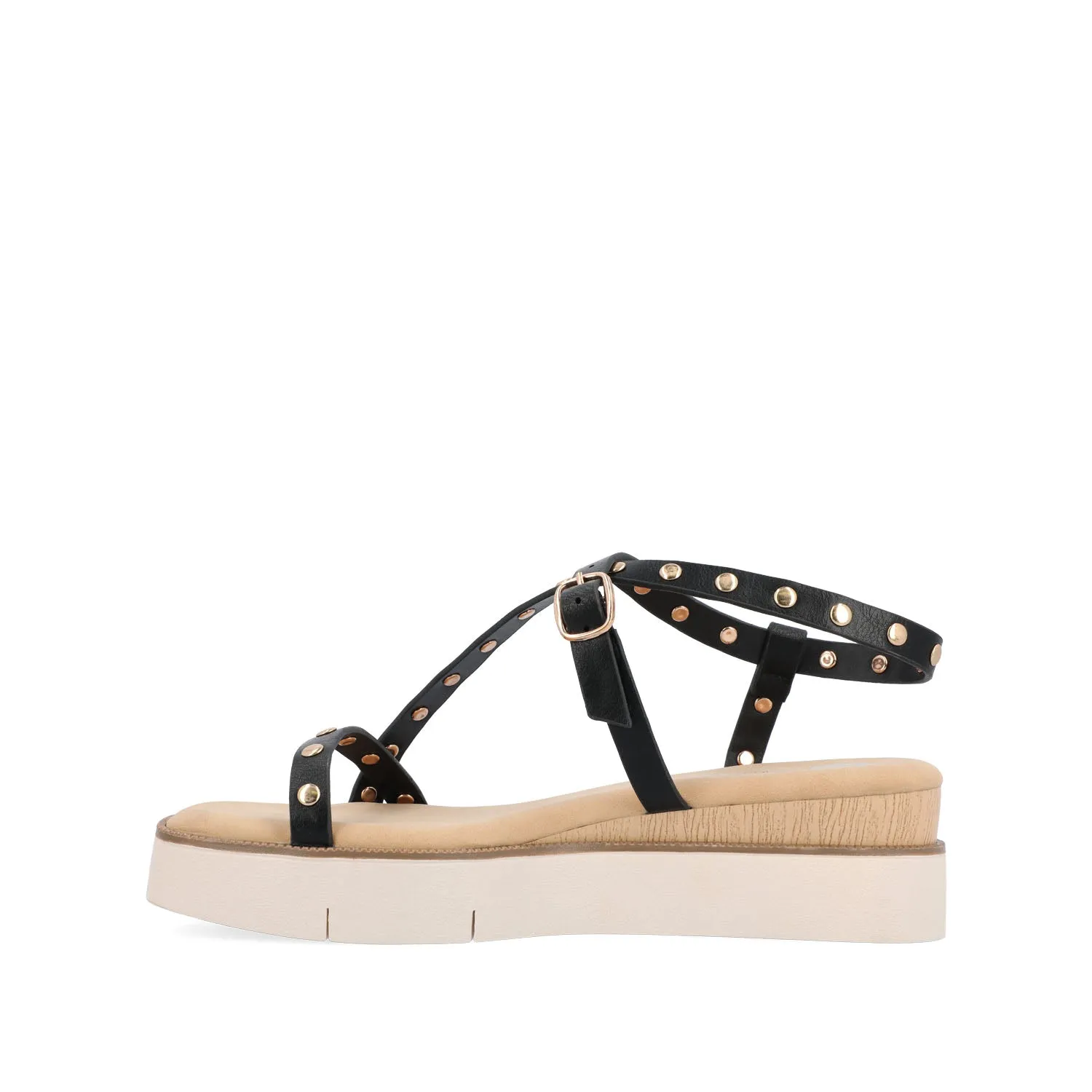 LINDSAY PLATFORM SANDALS IN FAUX LEATHER