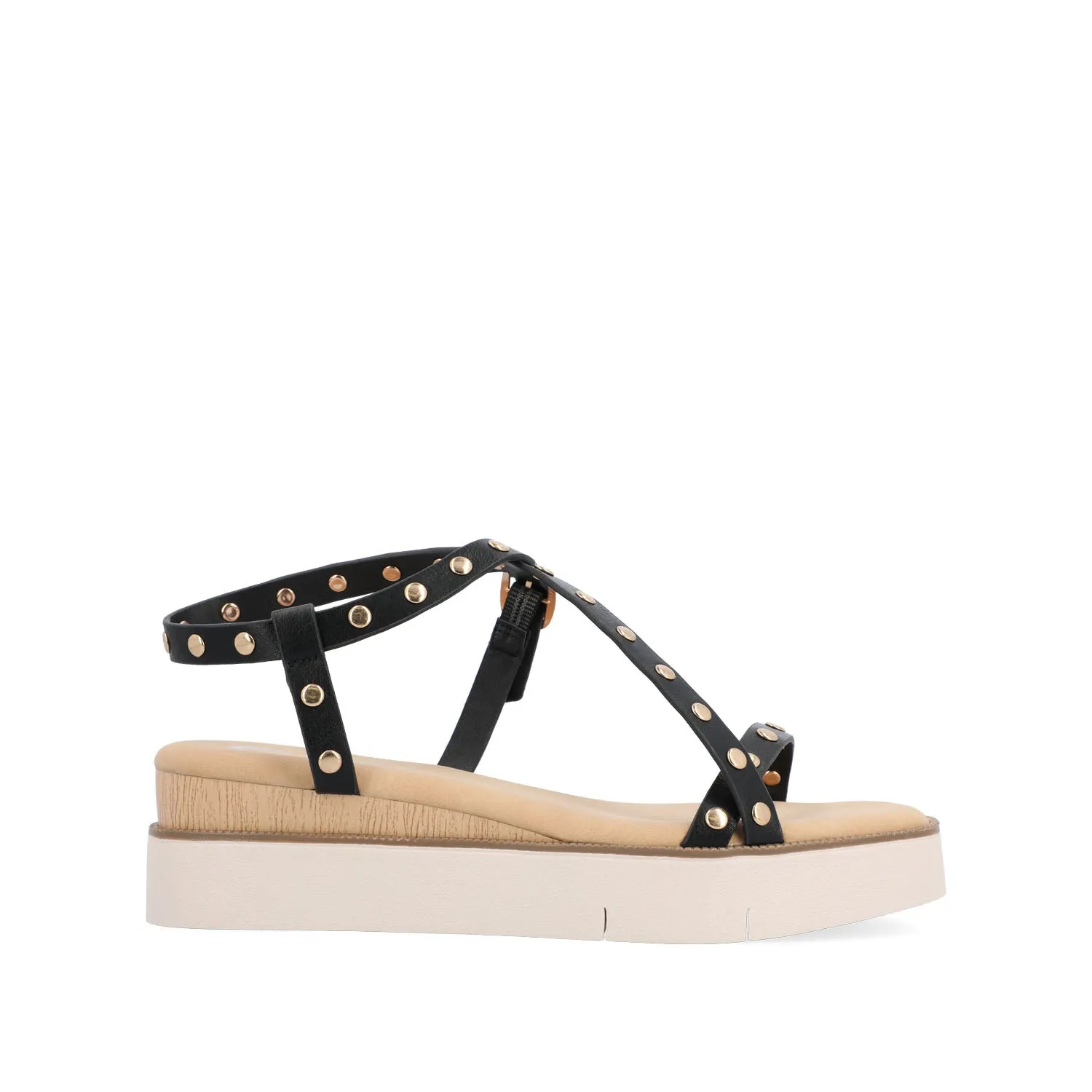 LINDSAY PLATFORM SANDALS IN FAUX LEATHER