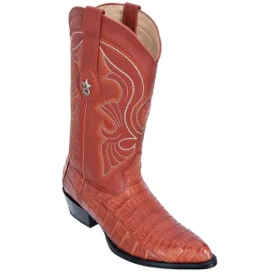 Los Altos Caiman Belly Cognac Cowboy Boots J-Toe