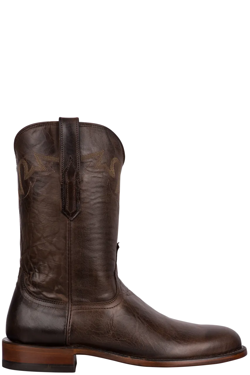 Lucchese Goat Sunset Roper Boots - Dark Brown