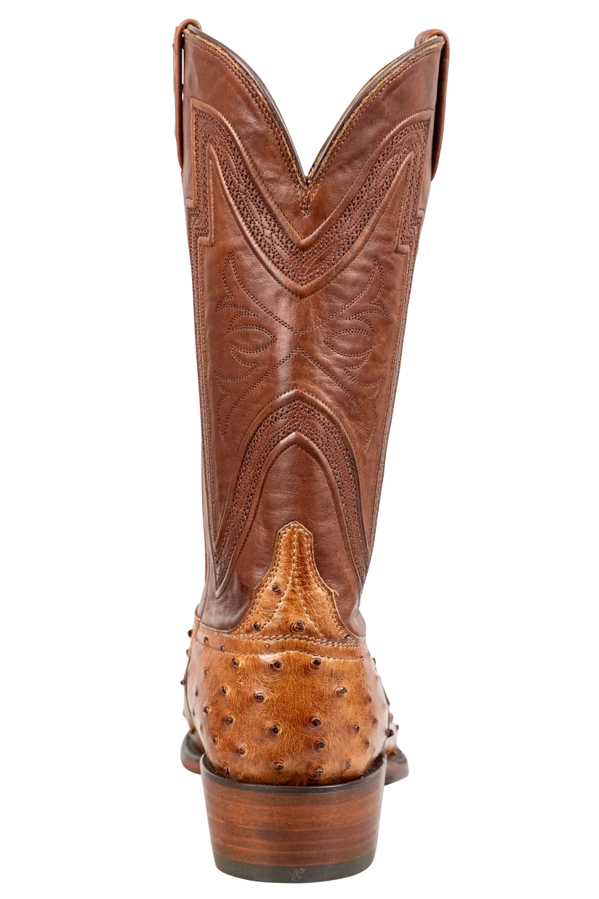 Lucchese Hugh Ostrich Cowboy Boots - Barnwood