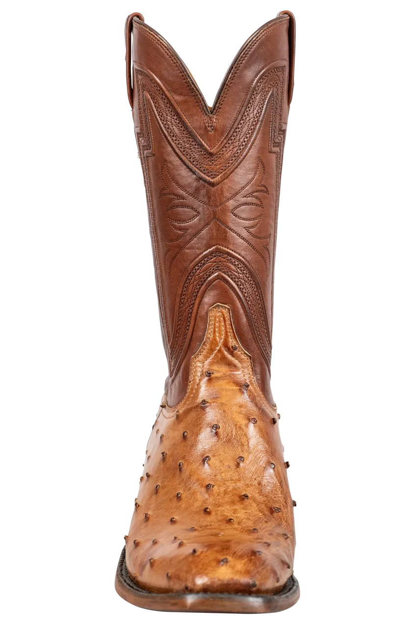 Lucchese Hugh Ostrich Cowboy Boots - Barnwood