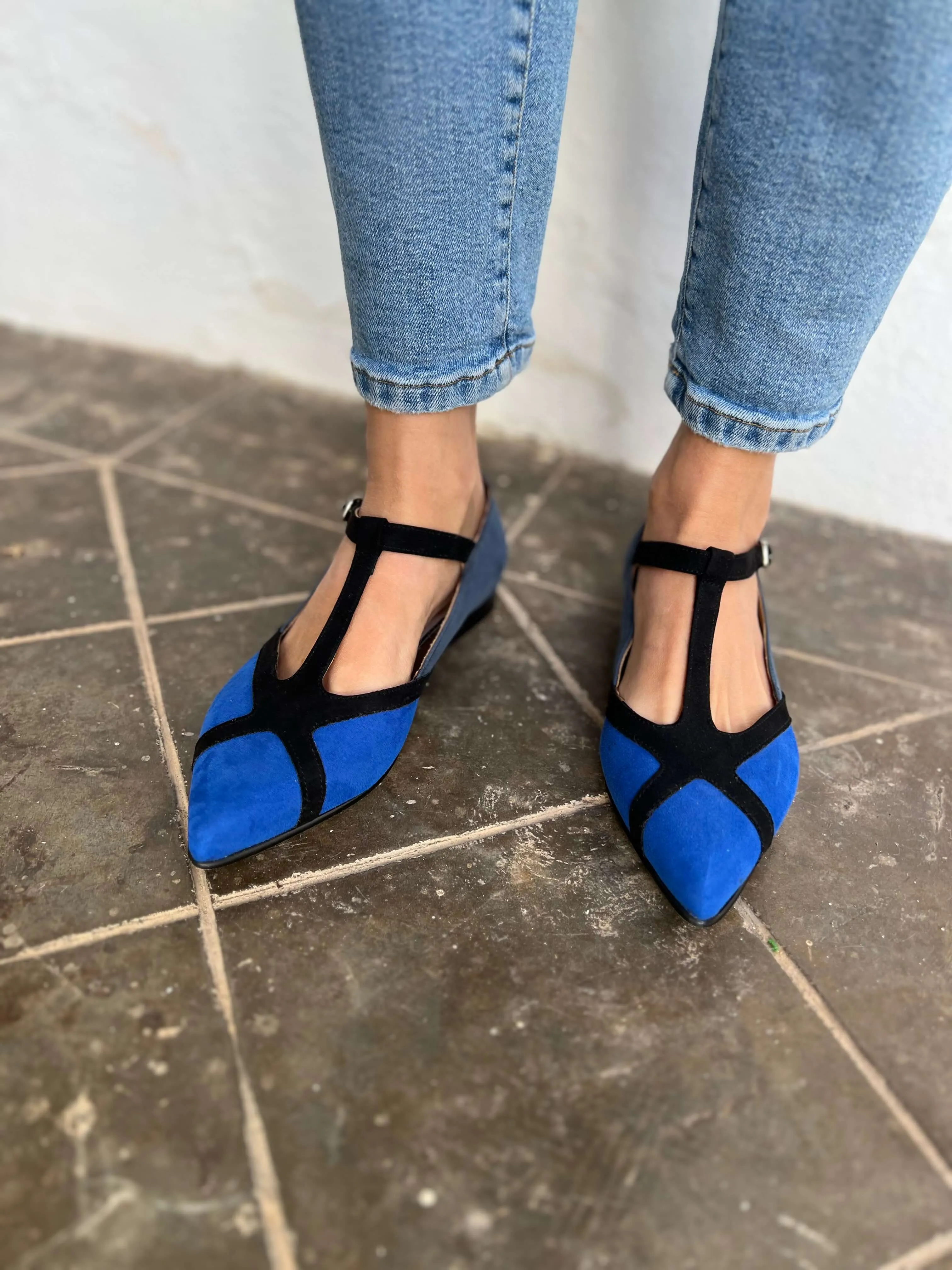 Magpie Vegan Eco Suede Pumps | Blue