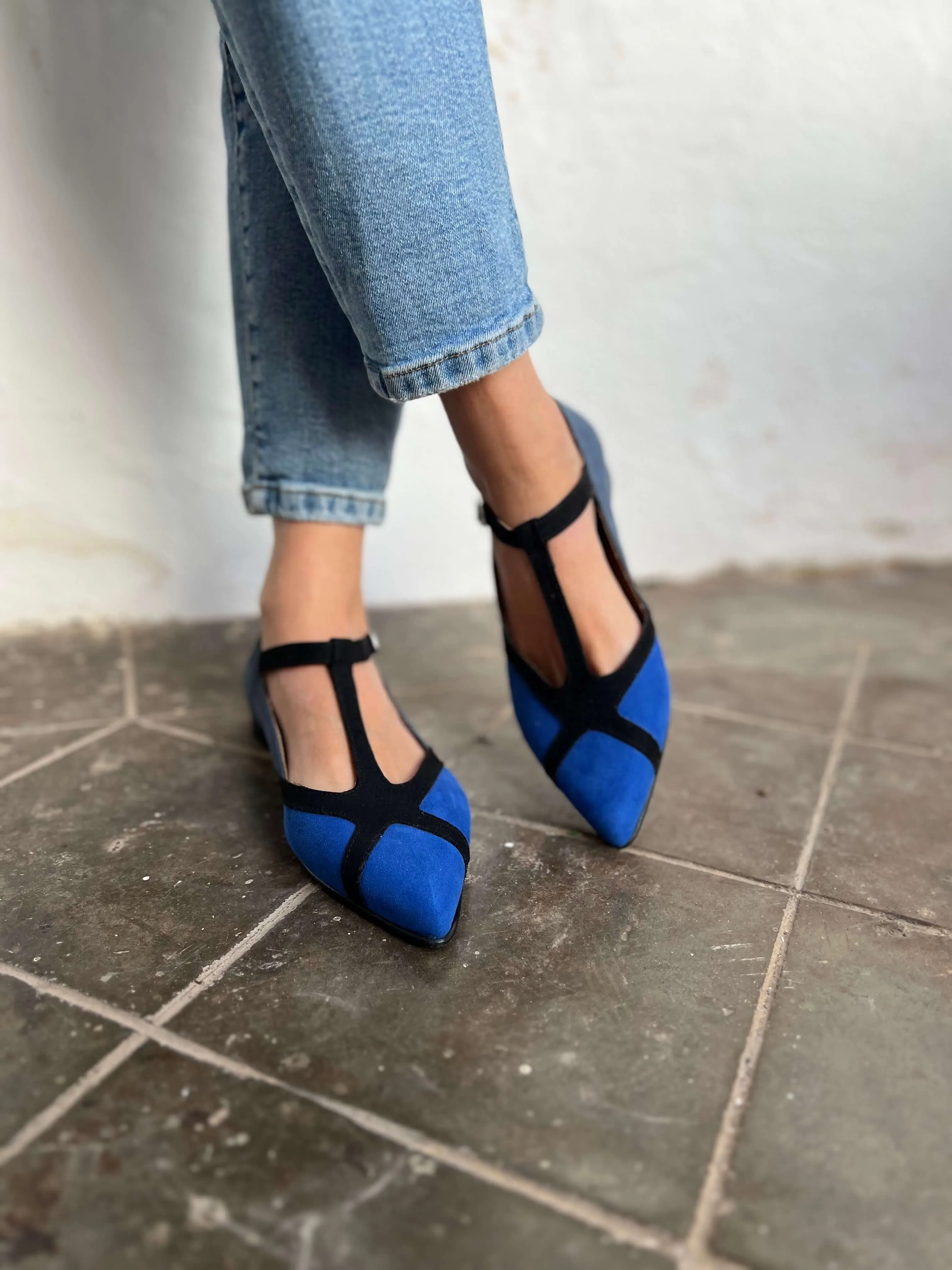 Magpie Vegan Eco Suede Pumps | Blue