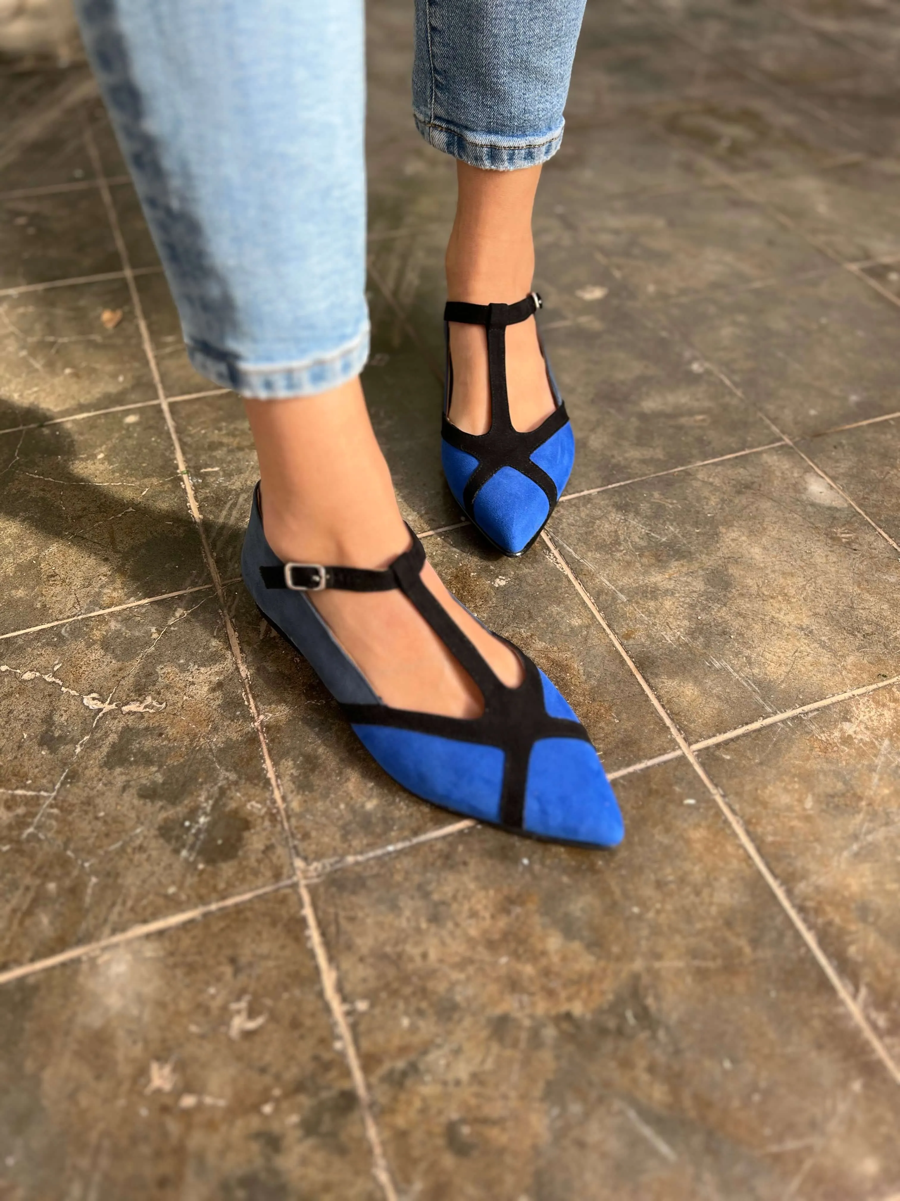 Magpie Vegan Eco Suede Pumps | Blue