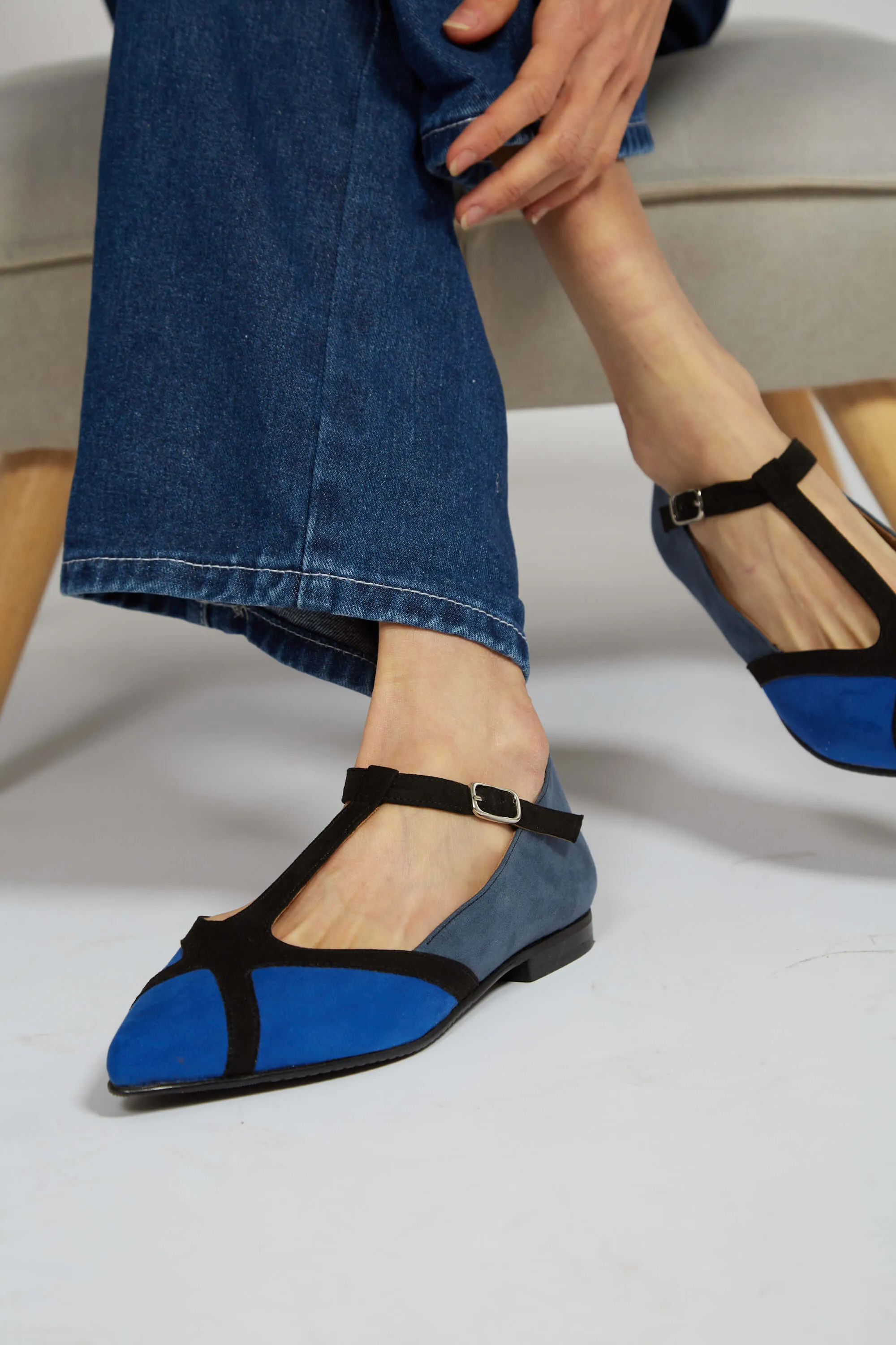 Magpie Vegan Eco Suede Pumps | Blue