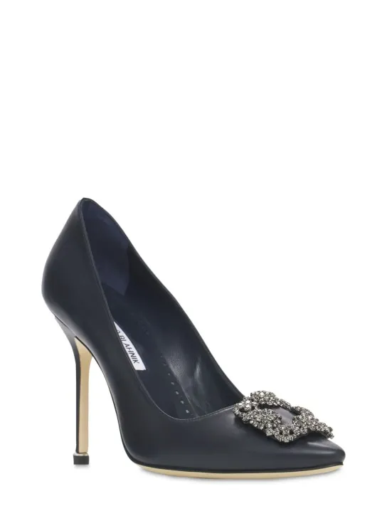 Manolo Blahnik   105mm Hangisi leather pumps 