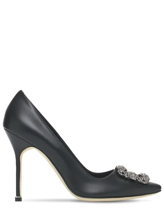 Manolo Blahnik   105mm Hangisi leather pumps 