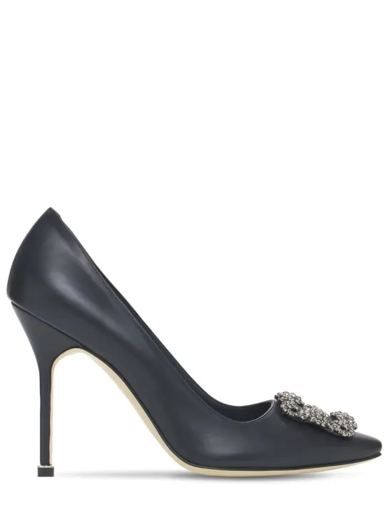 Manolo Blahnik   105mm Hangisi leather pumps 