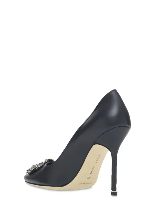 Manolo Blahnik   105mm Hangisi leather pumps 