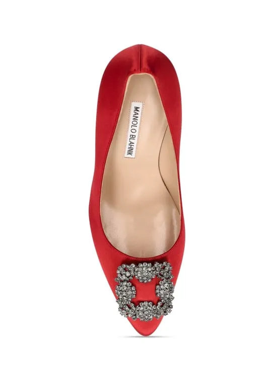 Manolo Blahnik   105mm Hangisi satin pumps 