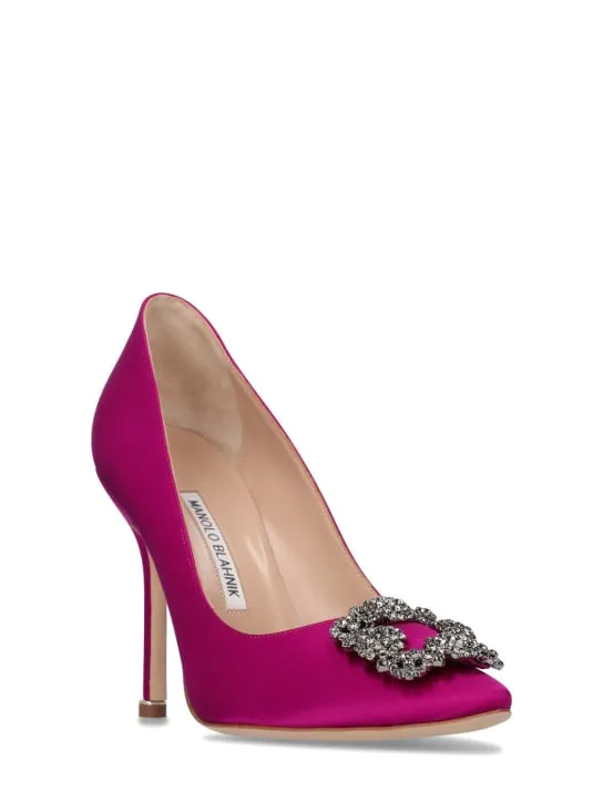 Manolo Blahnik   105mm Hangisi satin pumps 