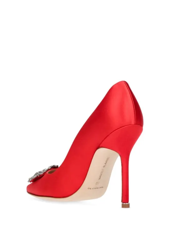 Manolo Blahnik   105mm Hangisi satin pumps 