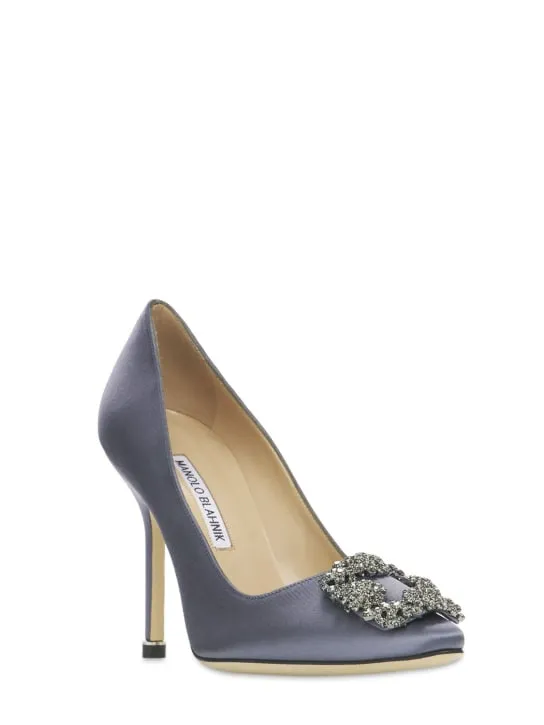 Manolo Blahnik   105mm Hangisi satin pumps 