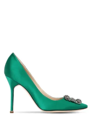 Manolo Blahnik   105mm Hangisi satin pumps 