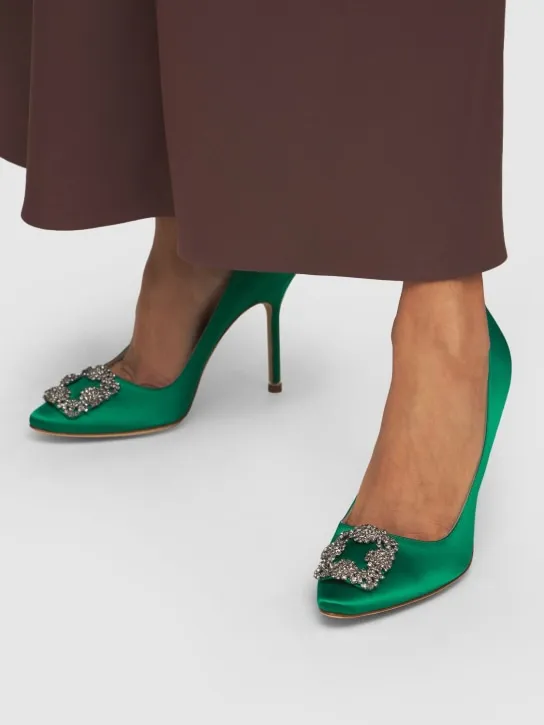 Manolo Blahnik   105mm Hangisi satin pumps 