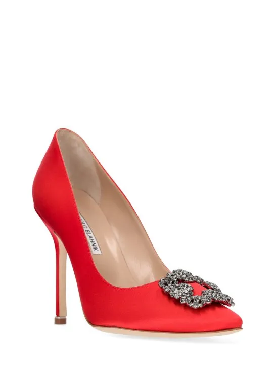 Manolo Blahnik   105mm Hangisi satin pumps 