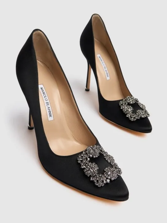 Manolo Blahnik   105mm Hangisi satin pumps 