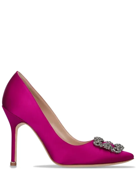 Manolo Blahnik   105mm Hangisi satin pumps 