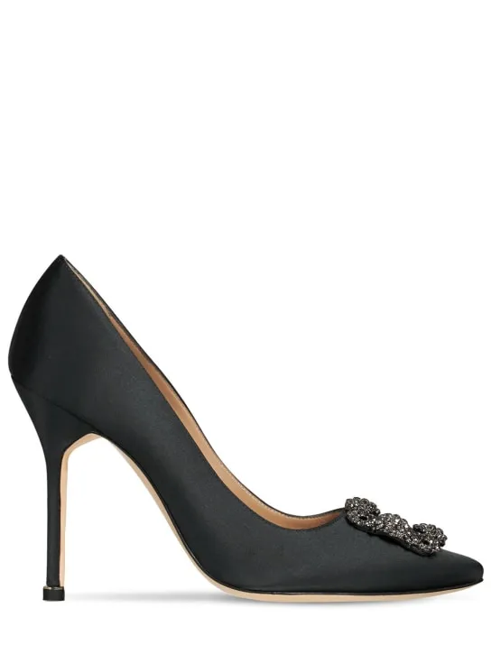 Manolo Blahnik   105mm Hangisi satin pumps 