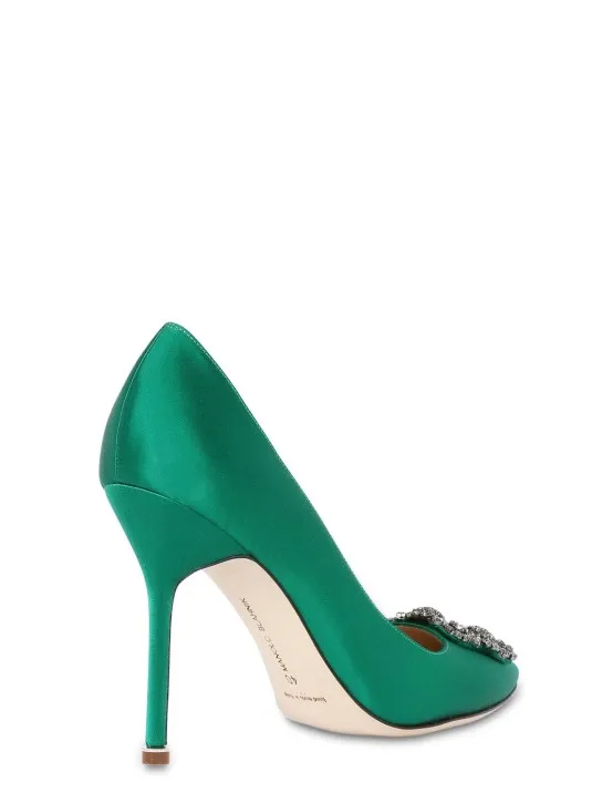 Manolo Blahnik   105mm Hangisi satin pumps 