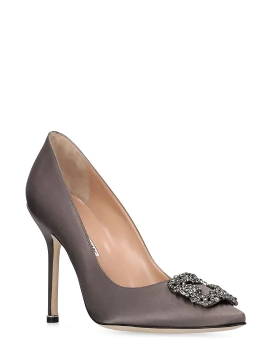 Manolo Blahnik   105mm Hangisi satin pumps 