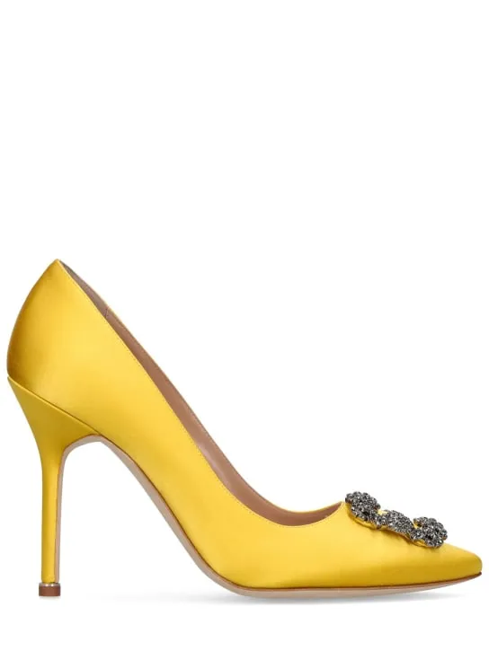 Manolo Blahnik   105mm Hangisi satin pumps 