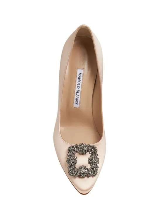 Manolo Blahnik   105mm Hangisi satin pumps 