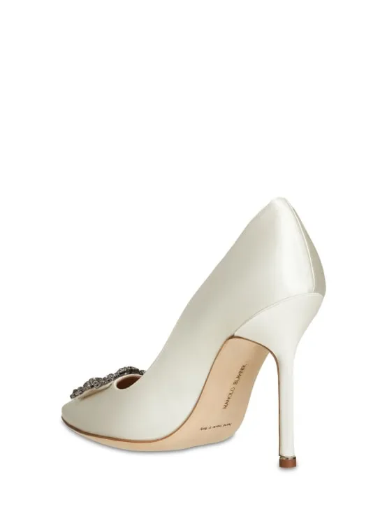 Manolo Blahnik   105mm Hangisi satin pumps 