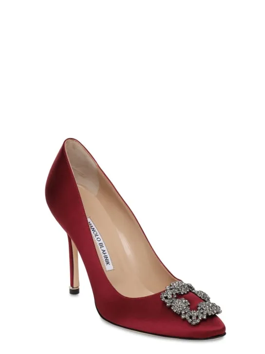 Manolo Blahnik   105mm Hangisi satin pumps 