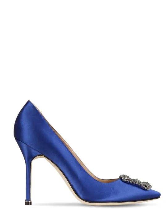 Manolo Blahnik   105mm Hangisi satin pumps 