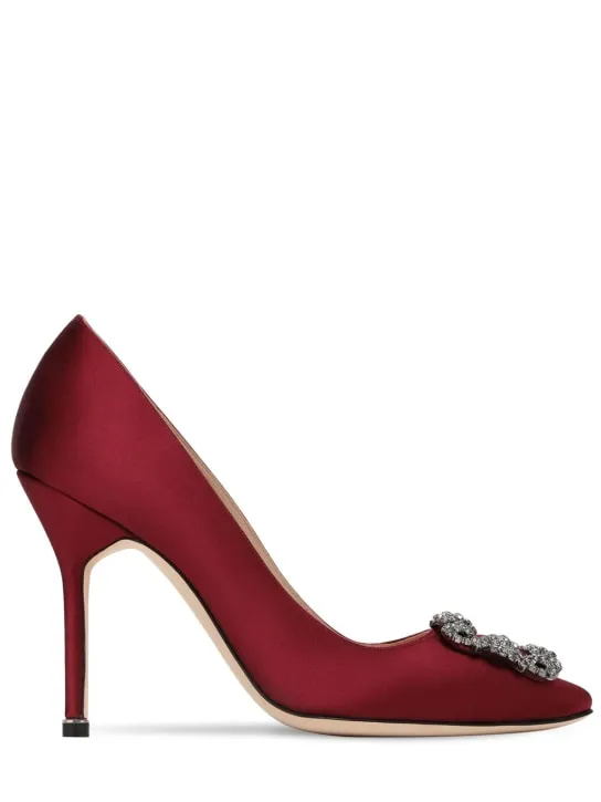 Manolo Blahnik   105mm Hangisi satin pumps 