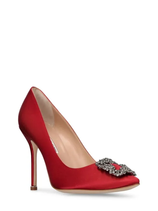 Manolo Blahnik   105mm Hangisi satin pumps 