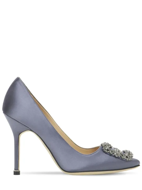 Manolo Blahnik   105mm Hangisi satin pumps 