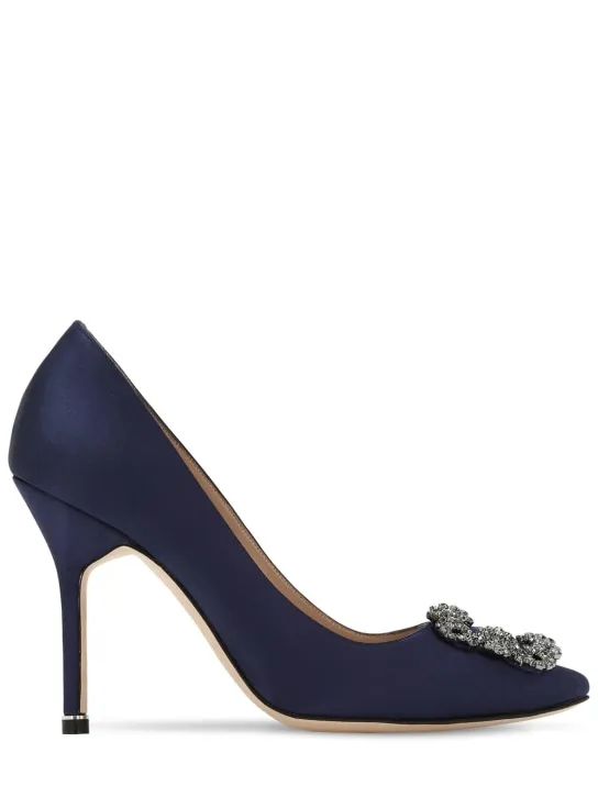 Manolo Blahnik   105mm Hangisi satin pumps 