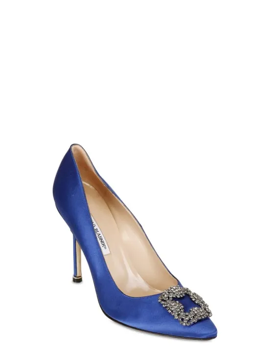 Manolo Blahnik   105mm Hangisi satin pumps 