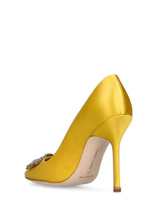 Manolo Blahnik   105mm Hangisi satin pumps 