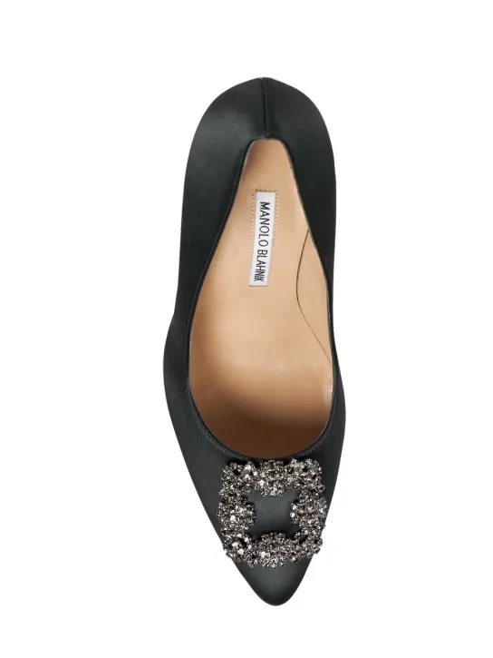 Manolo Blahnik   105mm Hangisi satin pumps 