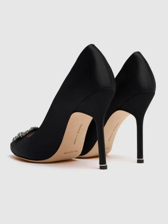 Manolo Blahnik   105mm Hangisi satin pumps 