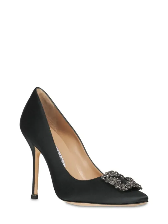 Manolo Blahnik   105mm Hangisi satin pumps 