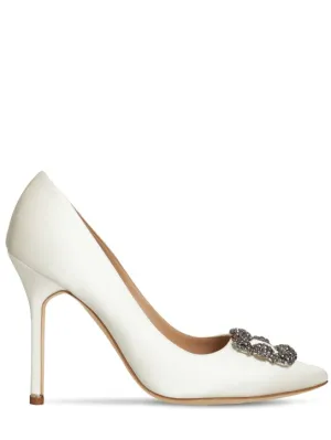 Manolo Blahnik   105mm Hangisi satin pumps 