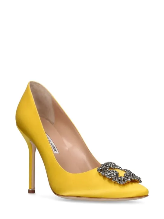 Manolo Blahnik   105mm Hangisi satin pumps 