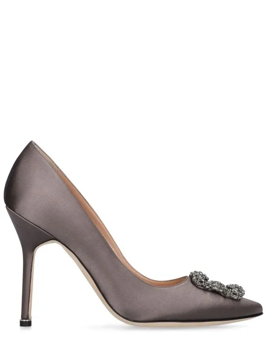 Manolo Blahnik   105mm Hangisi satin pumps 