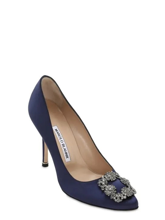 Manolo Blahnik   105mm Hangisi satin pumps 