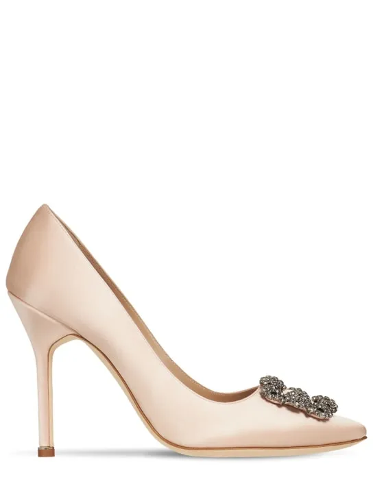 Manolo Blahnik   105mm Hangisi satin pumps 