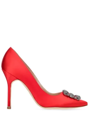 Manolo Blahnik   105mm Hangisi satin pumps 