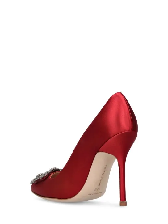 Manolo Blahnik   105mm Hangisi satin pumps 