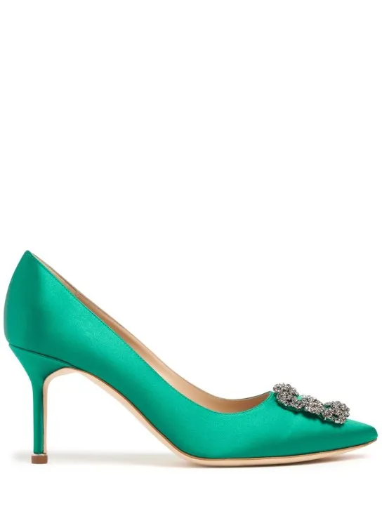 Manolo Blahnik   70mm Hangisi satin pumps 