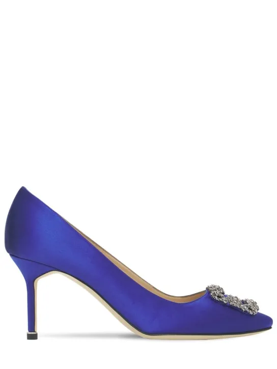 Manolo Blahnik   70mm Hangisi satin pumps 