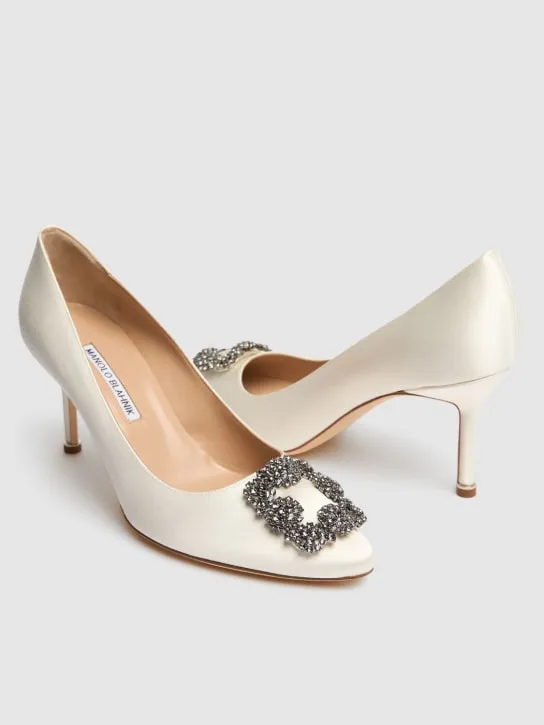 Manolo Blahnik   70mm Hangisi satin pumps 